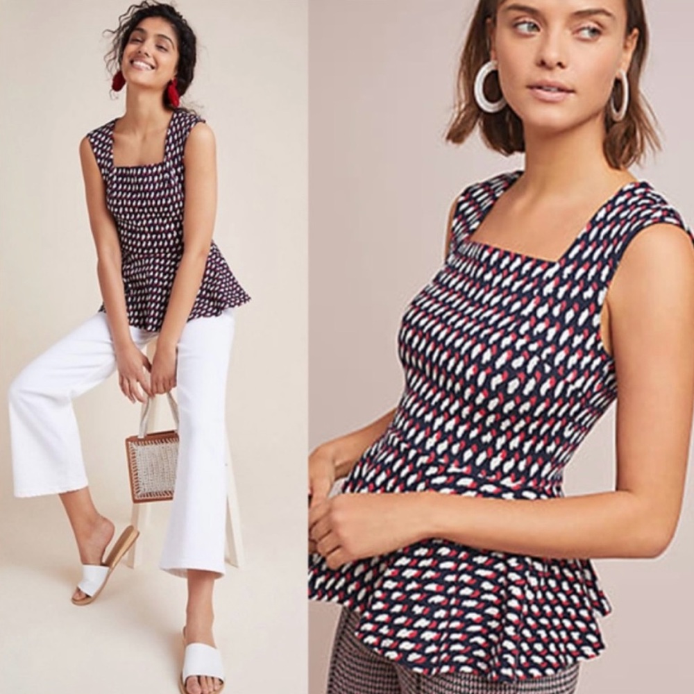 Anthropologie Fitted Peplum Tank Top